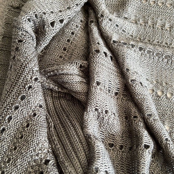 NWOT Forever 21 Gray Sweater Wrap Cardigan Short Sleeve Cocoon Tunic Dolman - Picture 7 of 14